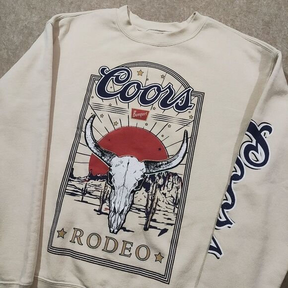 Coors Banquet Rodeo Long Sleeve Pullover Women's Sweatshirt #6 - Picture 2 of 6